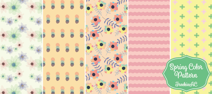 スプリングカラーパターン素材