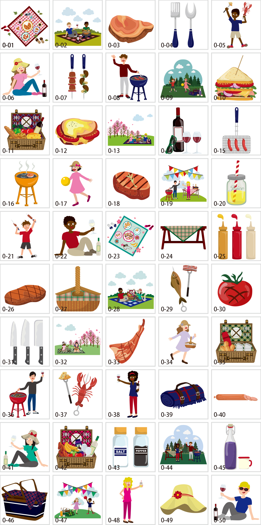 Picnic illustrations