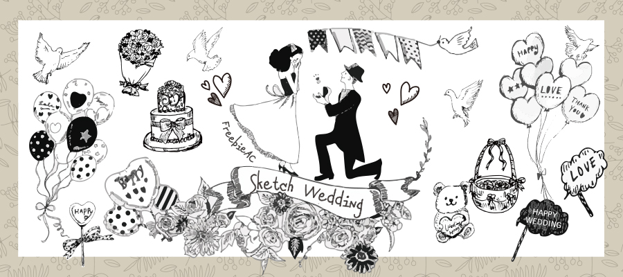 Sketch wedding illustrations