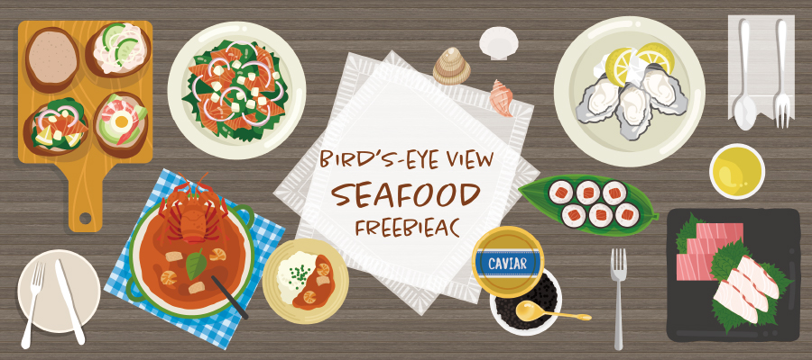 Birds eye seafood illustrations