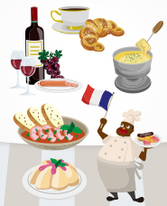フランス料理のイラスト素材