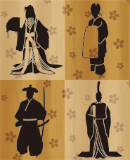 日本の歴史衣装シルエット素材