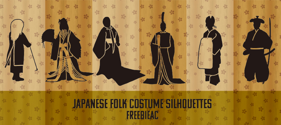 日本の歴史衣装シルエット素材