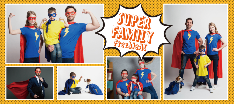 スーパーファミリー写真素材