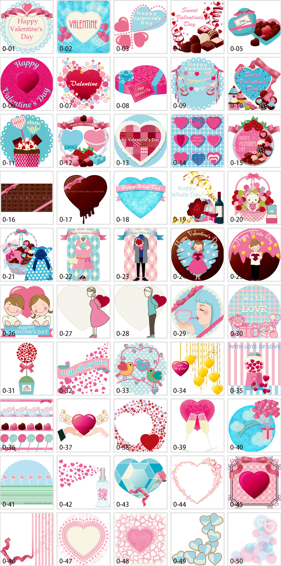 バレンタインデー＆ホワイトデーのイラスト素材