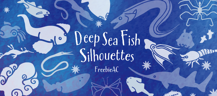 Deep sea fish silhouette material