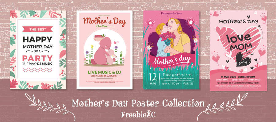 Template material of mothers day poster
