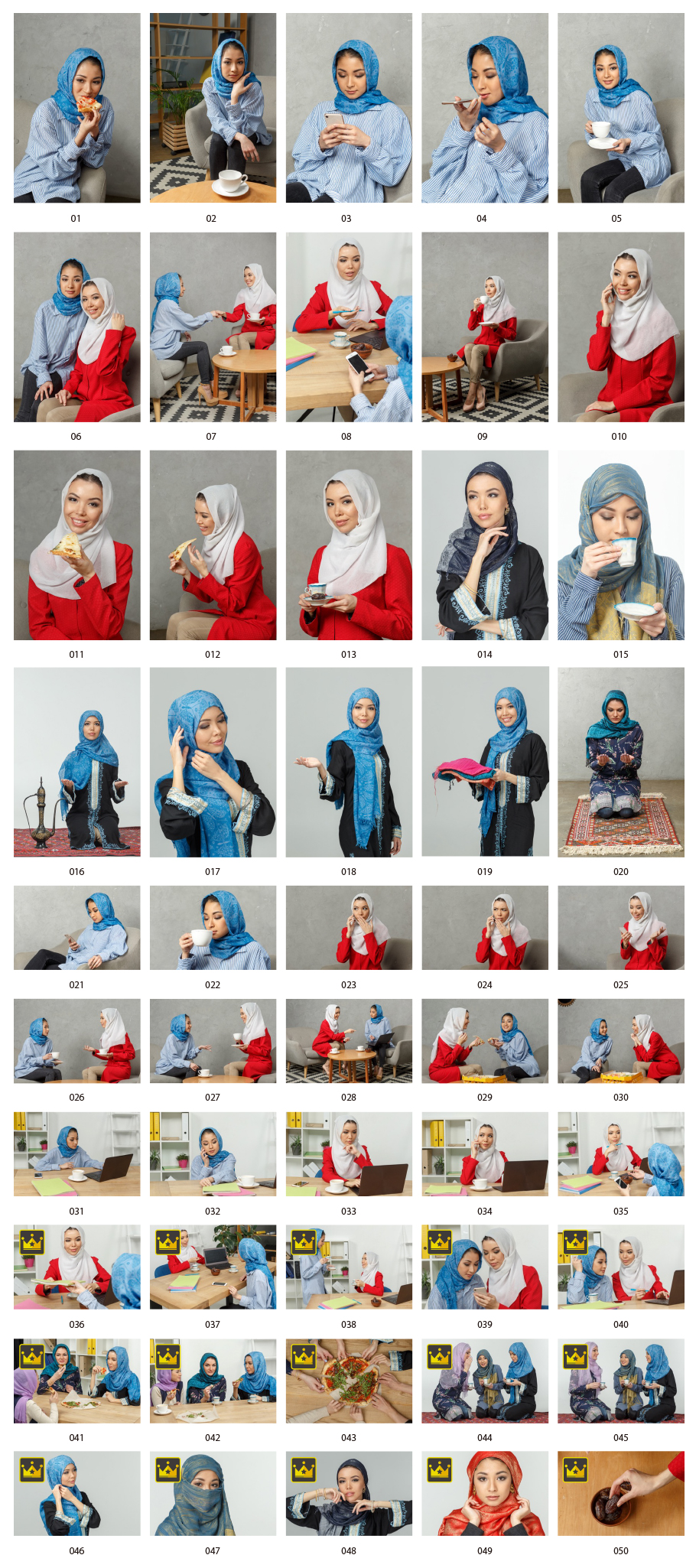 ヒジャブのアジア人女性写真素材