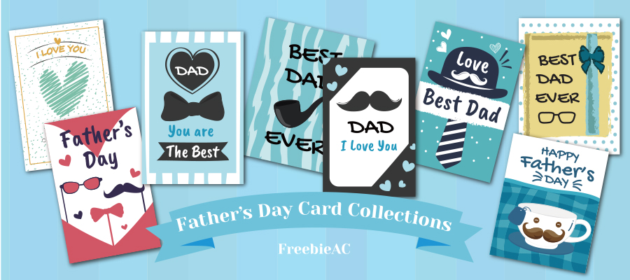 Fathers Day card design template 