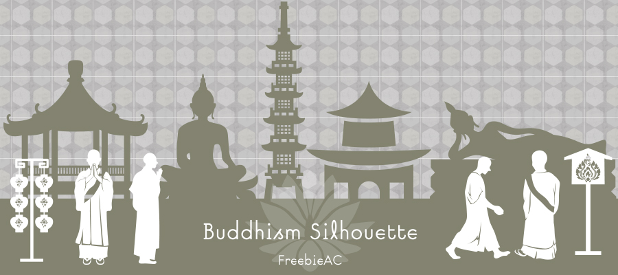 Buddhist silhouette material