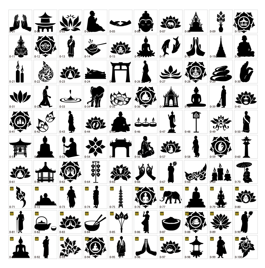 Buddhist silhouette material