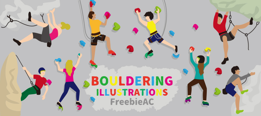 Illustration material of bouldering