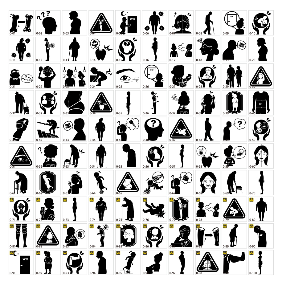 老化・加齢のシルエット