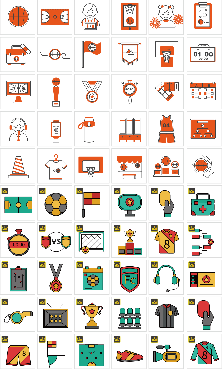 籃子和足球圖標