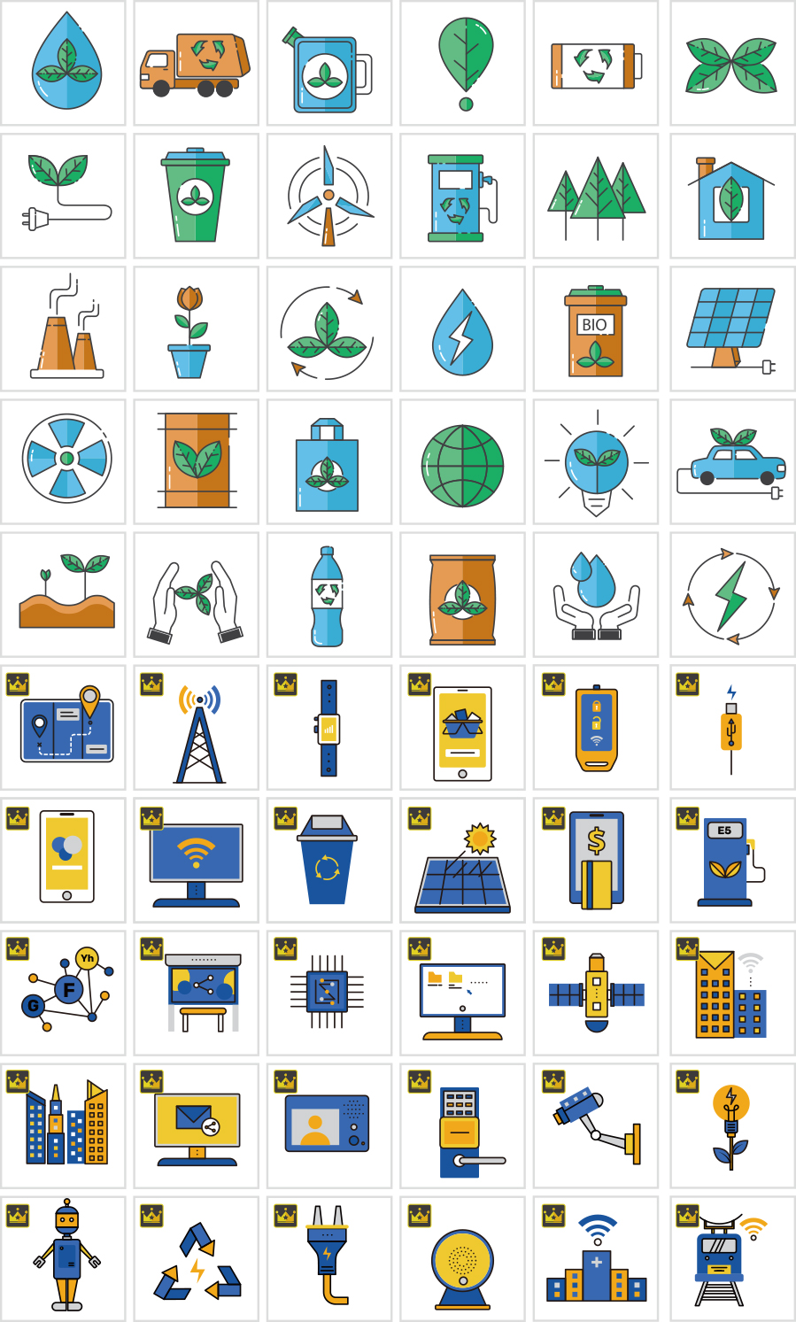 IoT and ecology icons