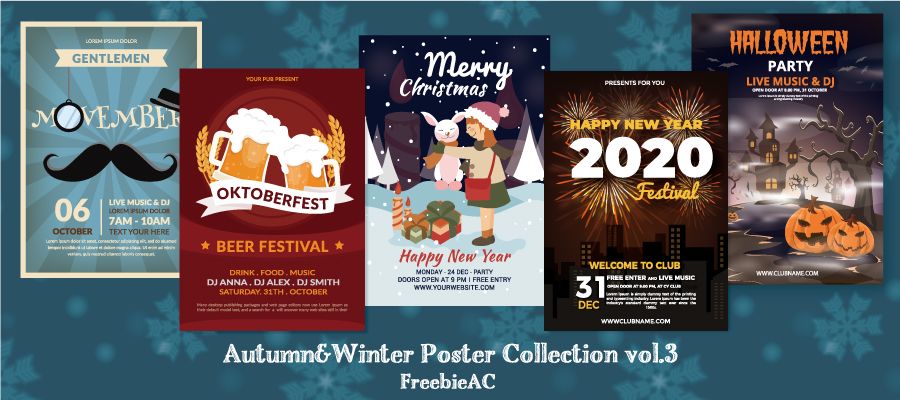 秋冬ポスターテンプレート Vol.3