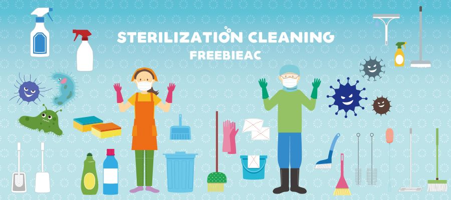 Illustration of sanitization cleaning