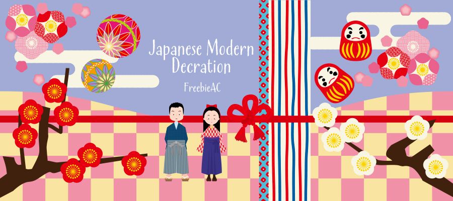 Japanese modern decoration illustration