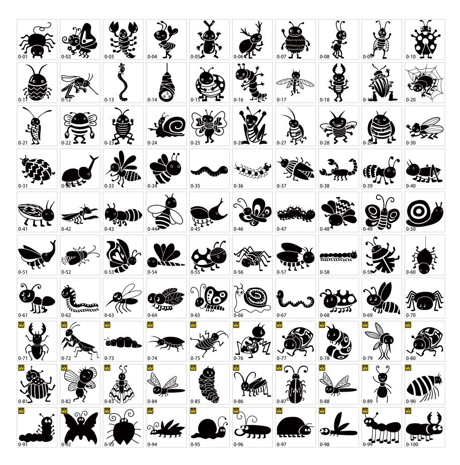 ภาพเงาแมลงน่ารัก