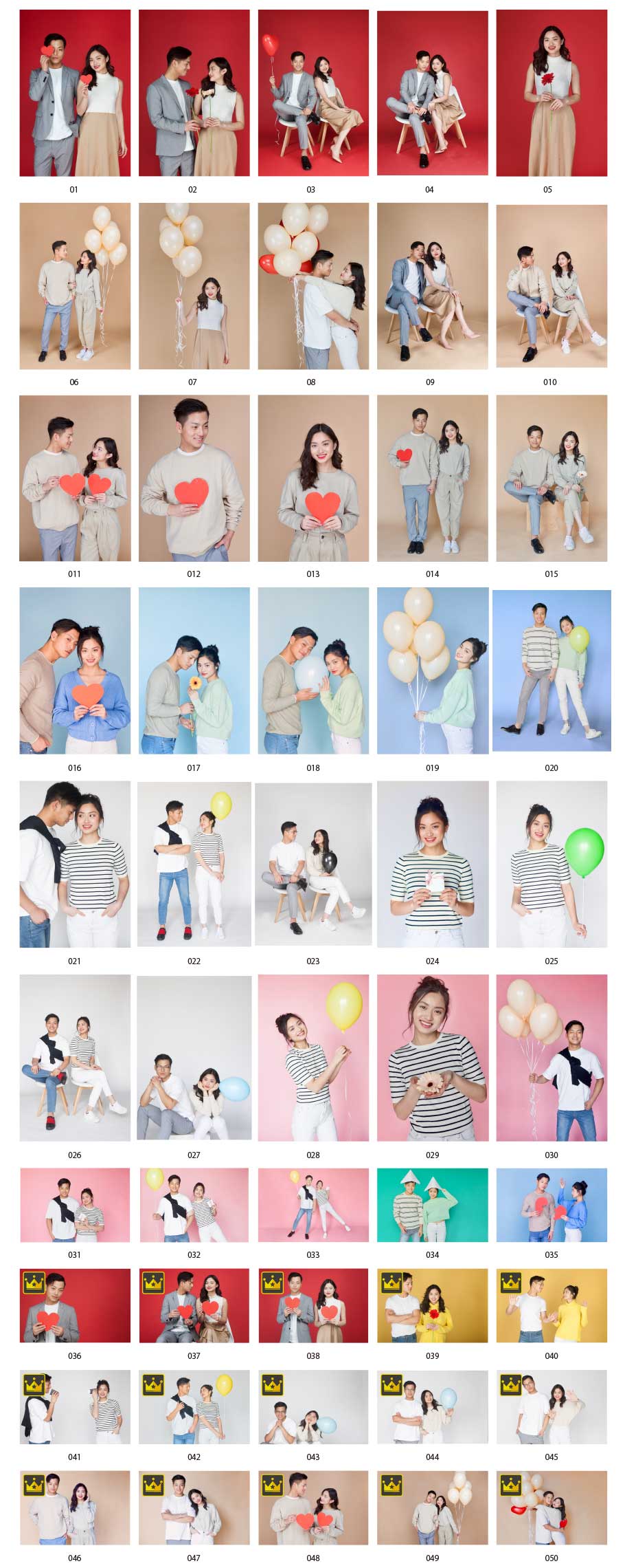 컬러 배경 커플 사진