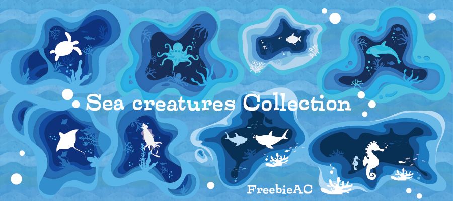 Sea creatures illustration collection