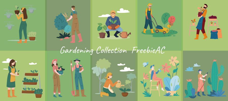 Gardening illustration collection