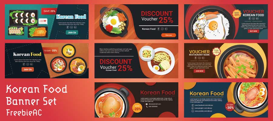 Korean food banner template