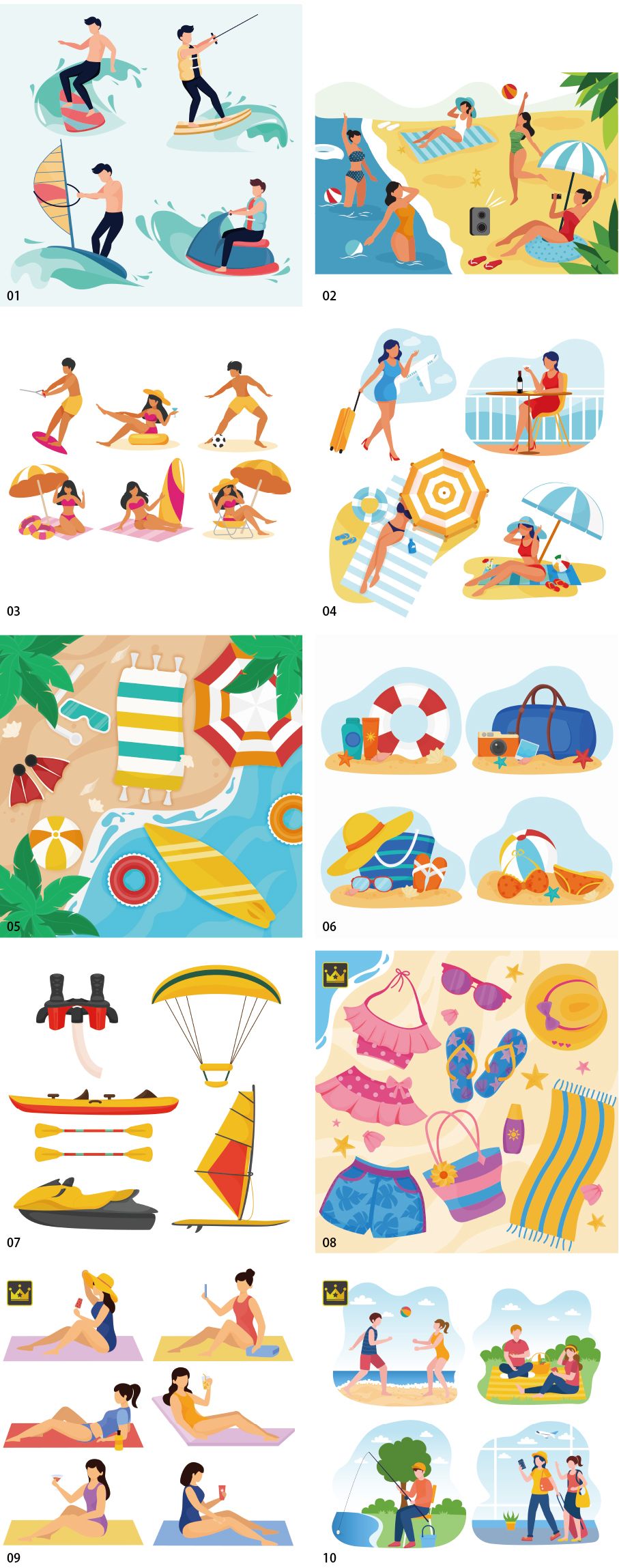 Summer vacation illustration collection