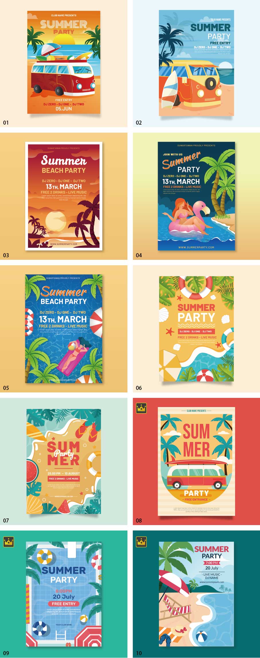 Summer party poster template