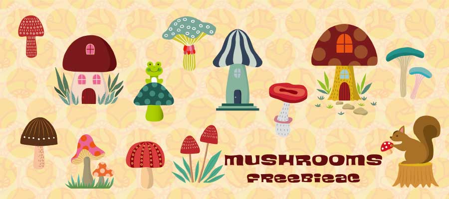 Cute mushroom illustration