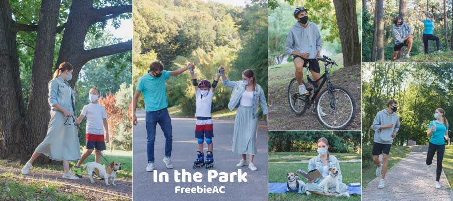 公園で過ごす人々イメージ写真