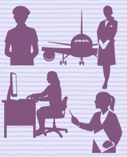Silhouette of working woman