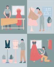 Fashion designer illustration collection