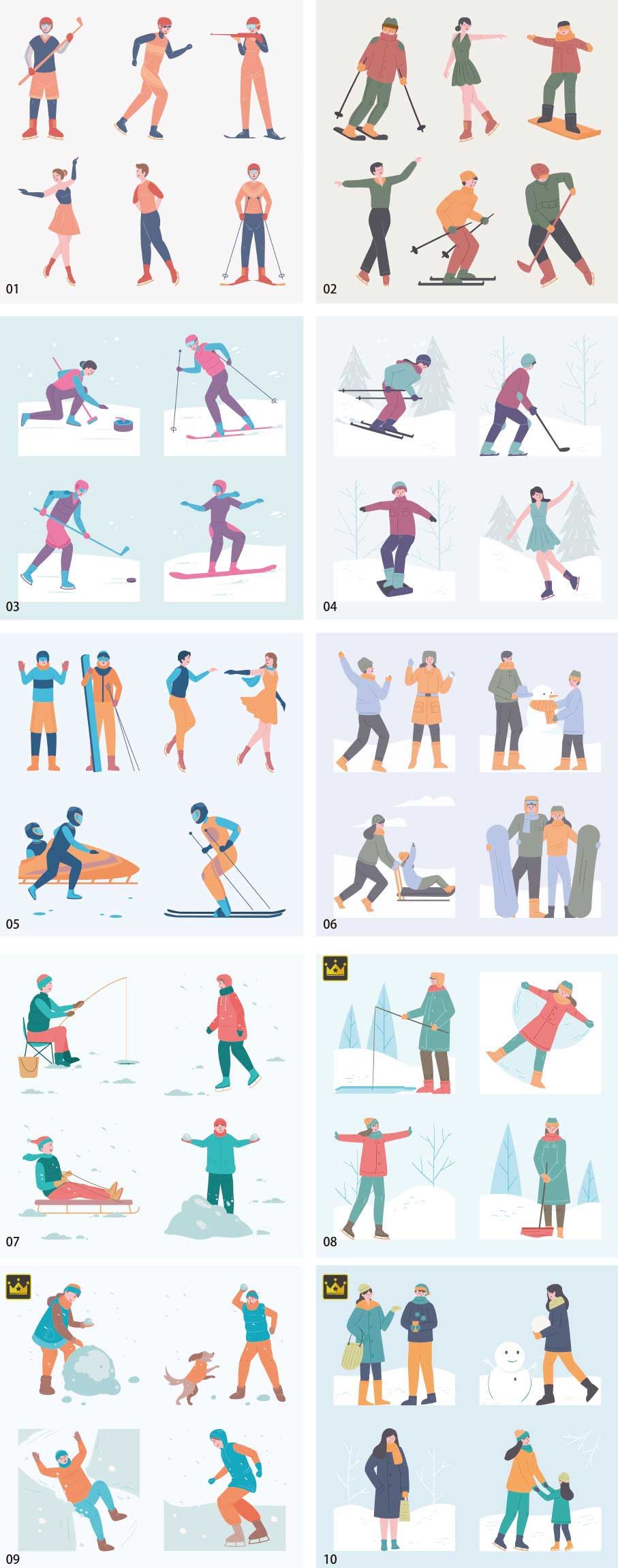 Bộ sưu tập minh họa thể thao mùa đông vol.2