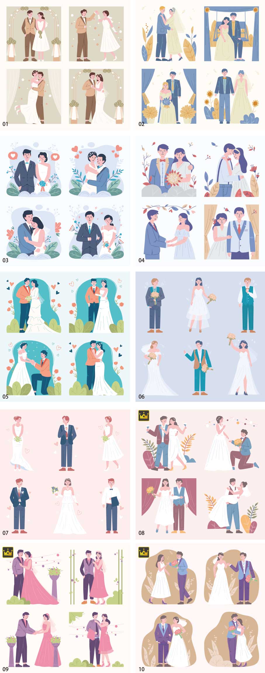 Wedding illustration collection