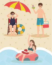 Beach illustration collection