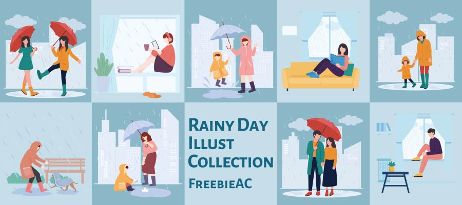 Rainy day illustration collection