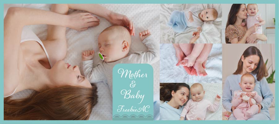 赤ちゃんとお母さんの写真