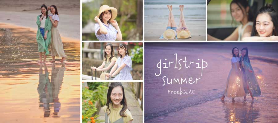 夏季女孩旅行形象照片