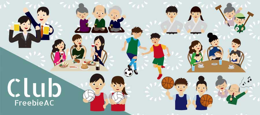 Illustrations of various club activities