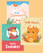 Summer and autumn card templates