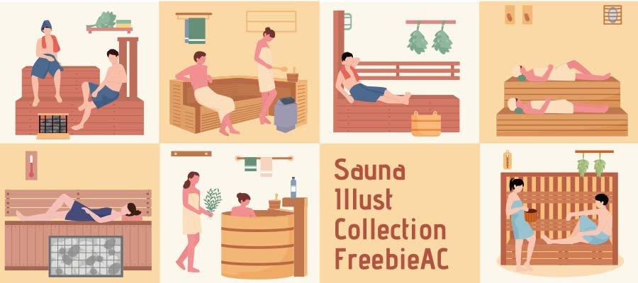 Sauna illustration collection