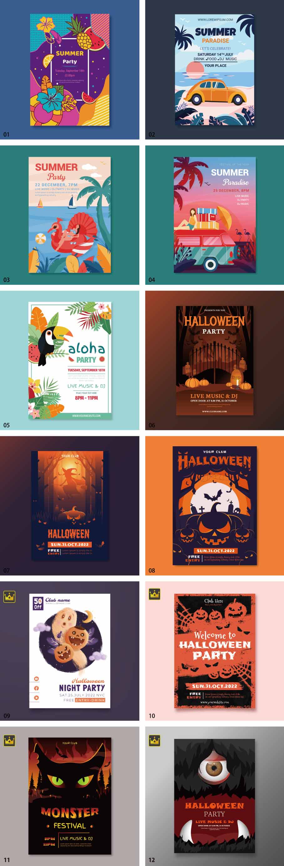 Summer autumn poster template