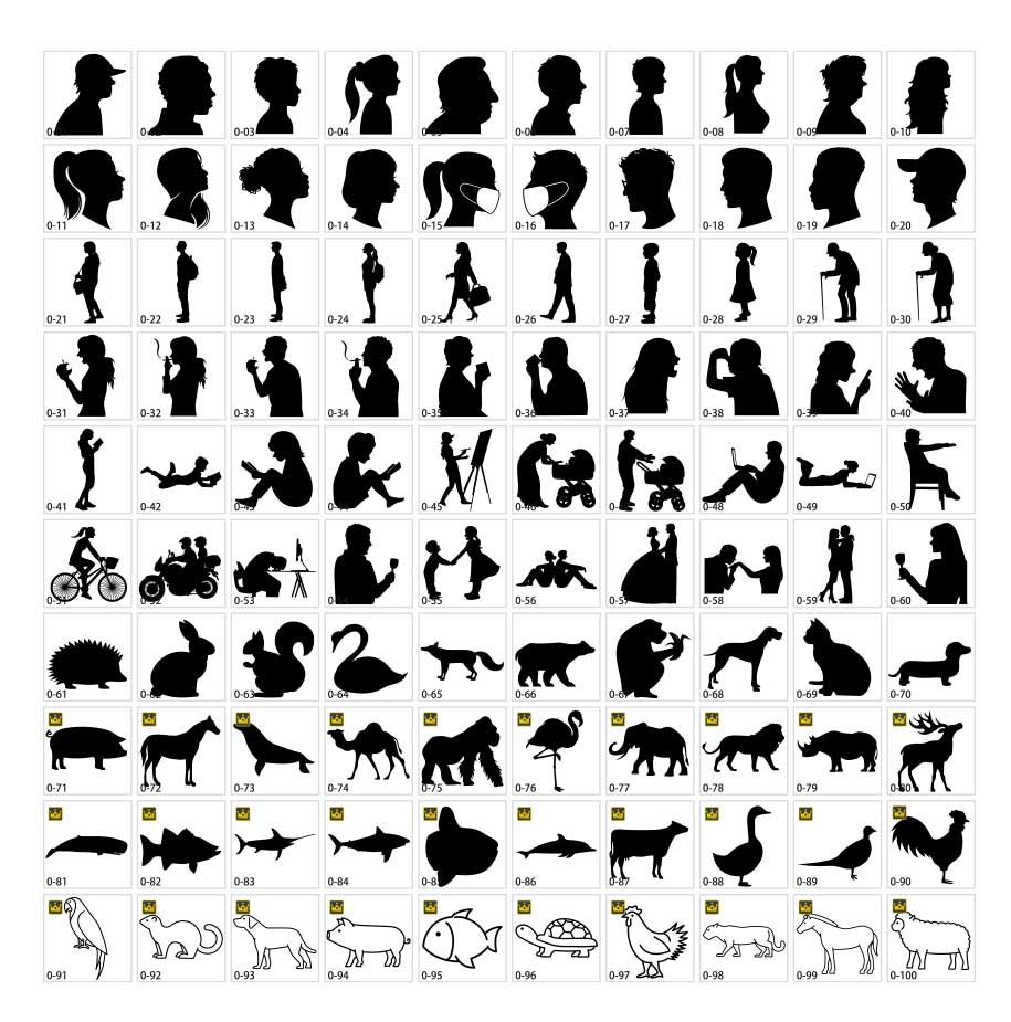 サイドアングルシルエット