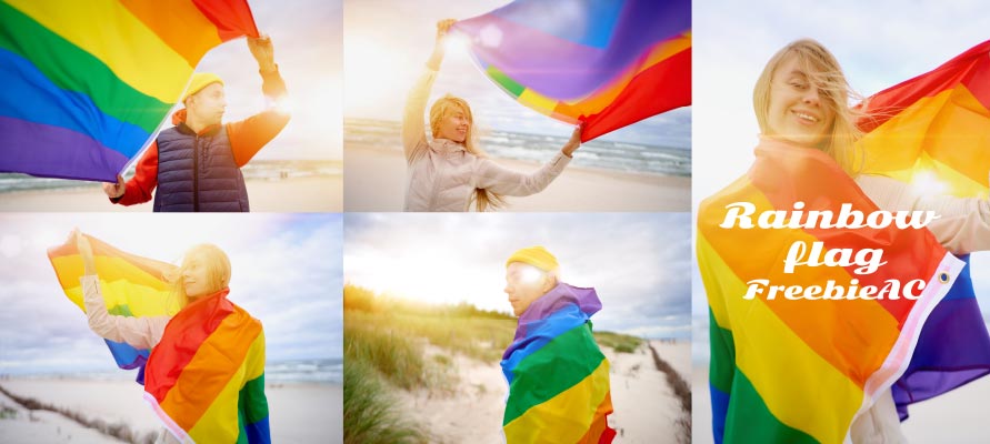 LGBT สนับสนุนภาพถ่ายธงสีรุ้ง