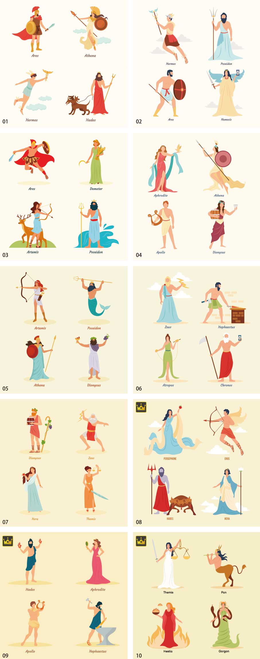 Greek mythology illustration collection