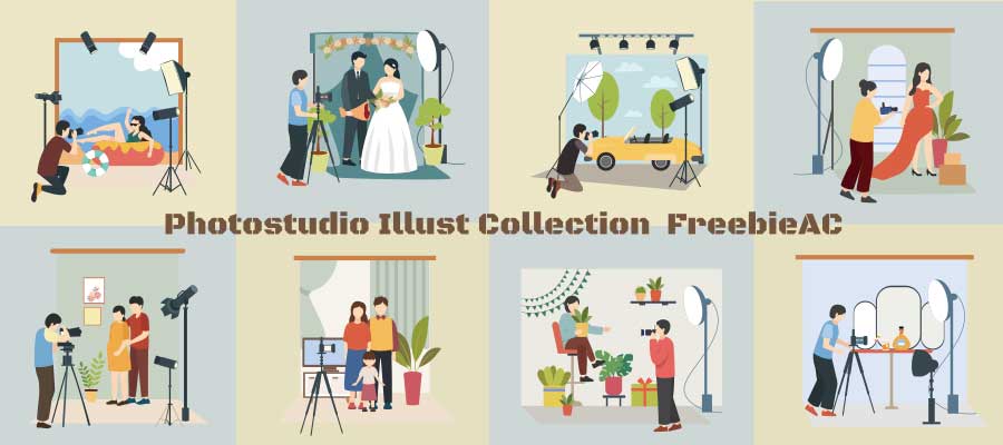 Photo studio illustration collection