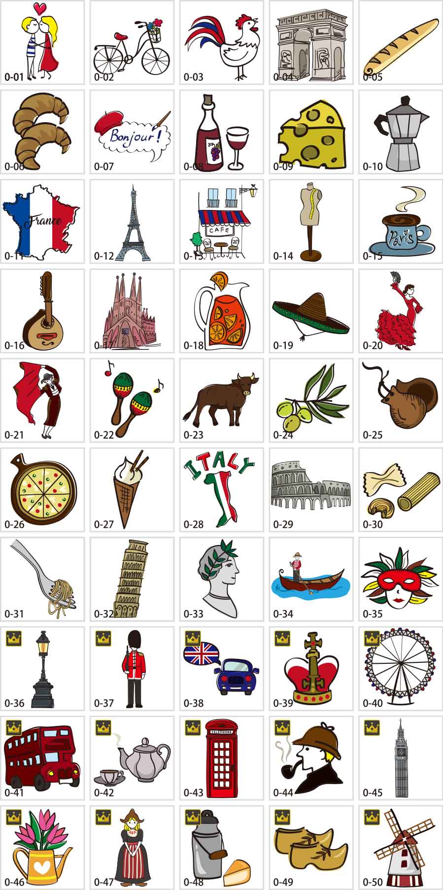 Vẽ tay minh họa châu Âu