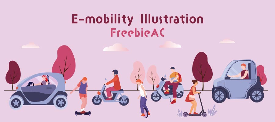 Electric mobility illustration collection