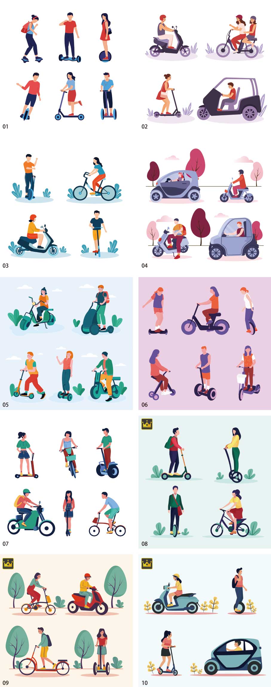 Electric mobility illustration collection